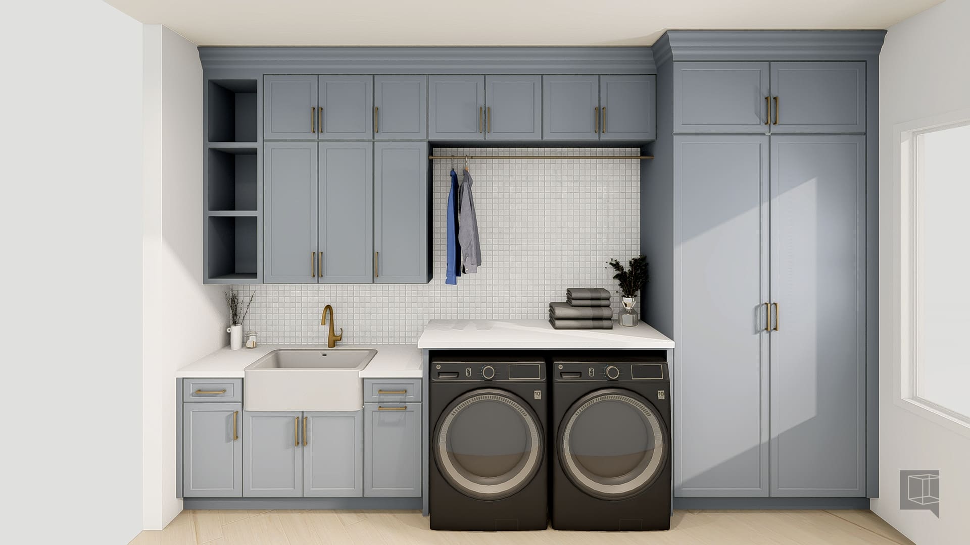 Laundry room with washer, dryer, sink